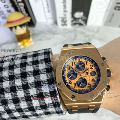 Perfect Replica Audemars Piguet Royal Oak Offshore Rose Gold 42mm watch Automatic